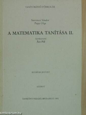 A matematika tanítása II.