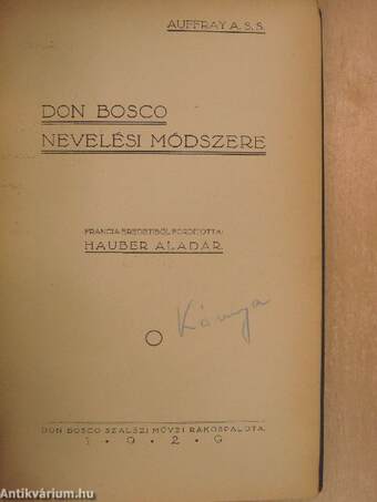 Don Bosco nevelési módszere