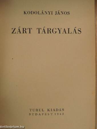 Zárt tárgyalás