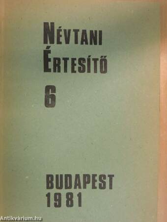 Névtani Értesítő 6.