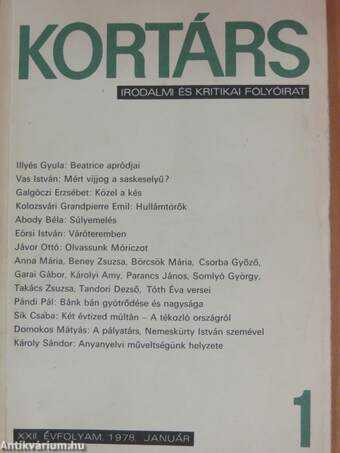 Kortárs 1978. (nem teljes évfolyam)