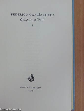 Federico García Lorca összes művei I-II.