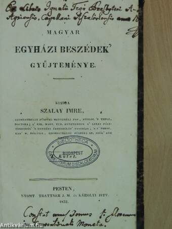 Magyar egyházi beszédek' gyűjteménye I. (töredék)