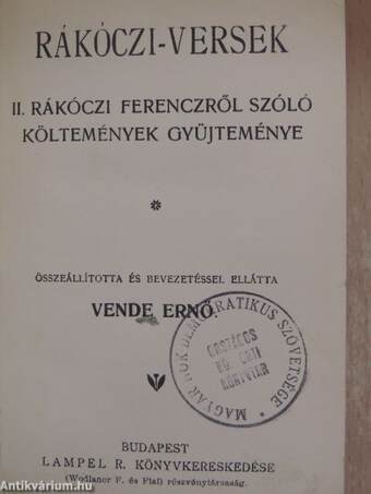 Rákóczi-versek/II. Rákóczi Ferenc vallomásaiból II./II. Rákóczi Ferenc élete/Mikes Kelemen válogatott törökországi levelei