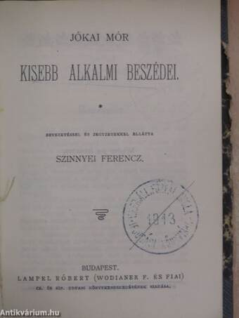 Petőfi Sándorról/Jókai Mór kisebb alkalmi beszédei