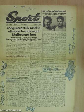 Sport 1956. december 1.