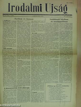 Irodalmi Ujság 1956. augusztus 4.
