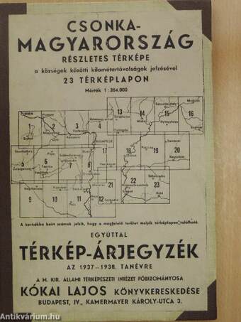 Csonka-Magyarország részletes térképe/Térkép-árjegyzék