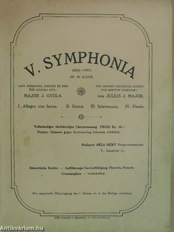 V. Symphonia 1914-1915. Op. 79. D-dur