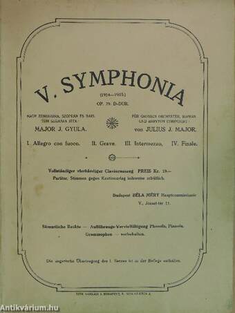 V. Symphonia 1914-1915. Op. 79. D-dur