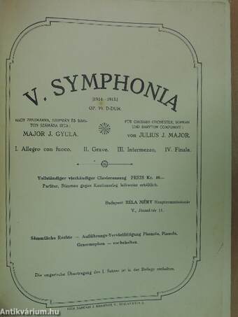 V. Symphonia 1914-1915. Op. 79. D-dur