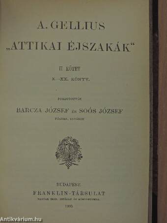 "Attikai éjszakák" I-II.