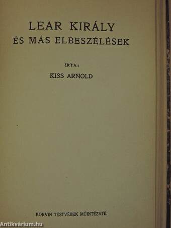 A fekete Horovitz és más elbeszélések/Lear király és más elbeszélések