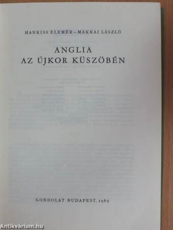 Anglia az újkor küszöbén