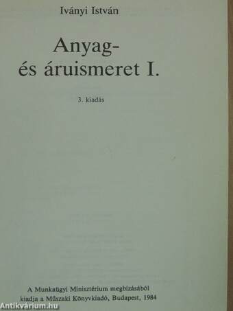 Anyag- és áruismeret I.