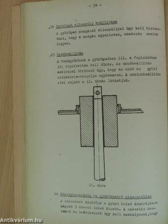 Gyűrűsfonó gyártástechnológiai és üzemeltetési előírás