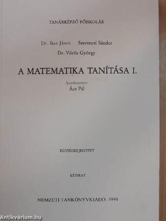 A matematika tanítása I.