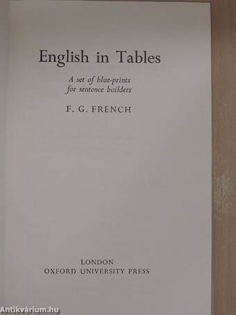 English in Tables