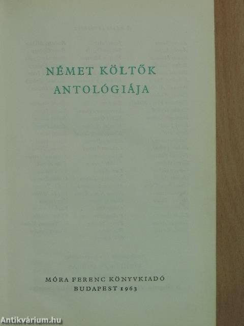 Német költők antológiája