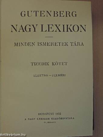 Gutenberg Nagy Lexikon X. (töredék)