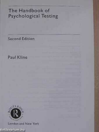 The Handbook of Psychological Testing