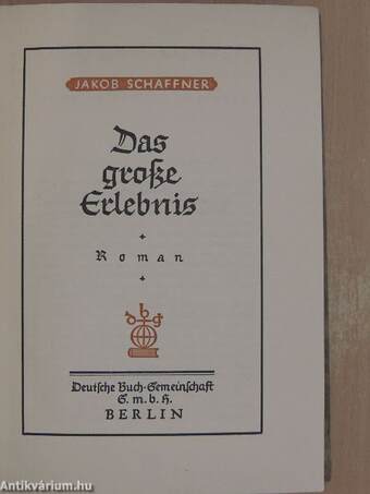 Das große Erlebnis (gótbetűs)