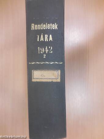 Magyarországi Rendeletek Tára 1942. II.