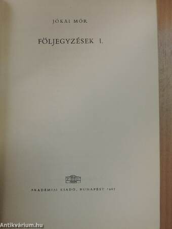 Följegyzések I-II.