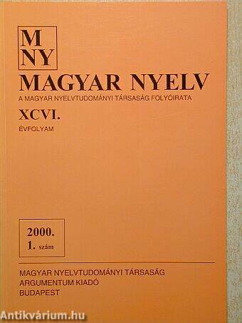 Magyar Nyelv 2000/1.