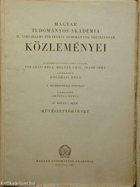 Magyar Tudományos Akadémia II. Társadalmi-történeti Tudományok Osztályának közleményei 1951