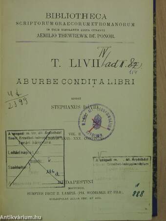 Ab urbe condita libri II. (töredék)