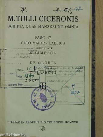 M. Tulli Ciceronis Scripta Quae Manserunt Omnia 47.