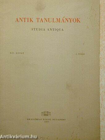 Antik tanulmányok 1965/2.