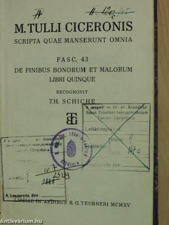 M. Tulli Ciceronis Scripta Quae Manserunt Omnia 43.
