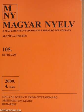 Magyar Nyelv 2009. december