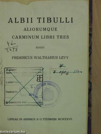 Albii Tibulli Aliorumque Carminum Libri Tres