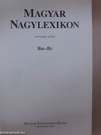 Magyar Nagylexikon 4. (töredék)