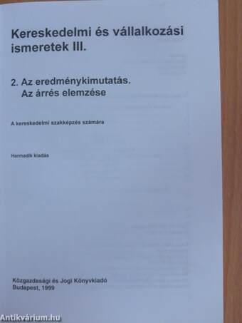 Kereskedelmi és vállalkozási ismeretek III/2.