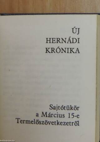 Új Hernádi Krónika (minikönyv)