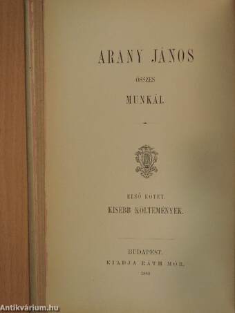 Arany János összes munkái 1-8.