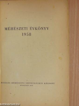 Méhészeti évkönyv 1958