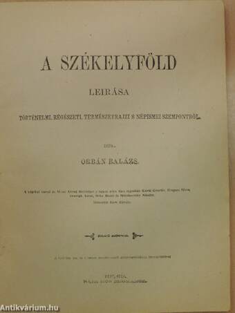 A Székelyföld leírása 1-3.