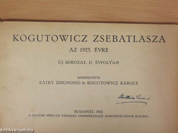 Kogutowicz zsebatlasza az 1923. évre