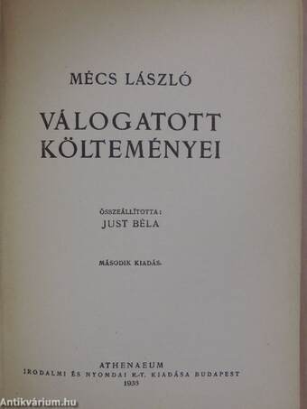 Mécs László válogatott költeményei