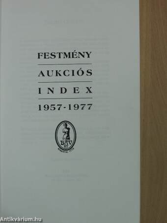 Festmény Aukciós index 1957-1977