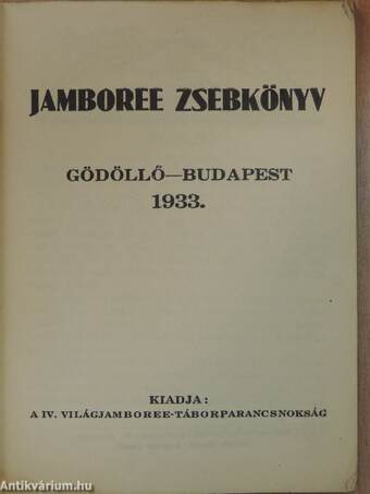 Jamboree zsebkönyv 1933