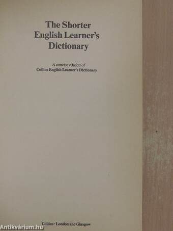 Shorter English Learner's Dictionary