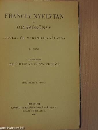 Francia nyelvtan és olvasókönyv I.