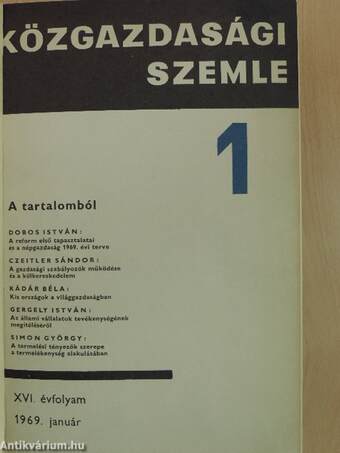 Közgazdasági Szemle 1969. január-december I-II.