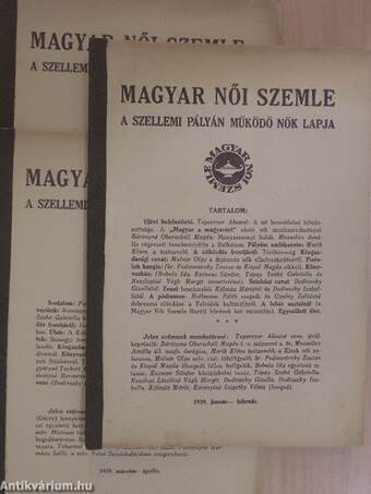 Magyar Női Szemle 1939. január-június